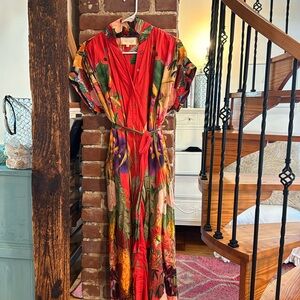 Carolina K Tropical Print Shirt Red